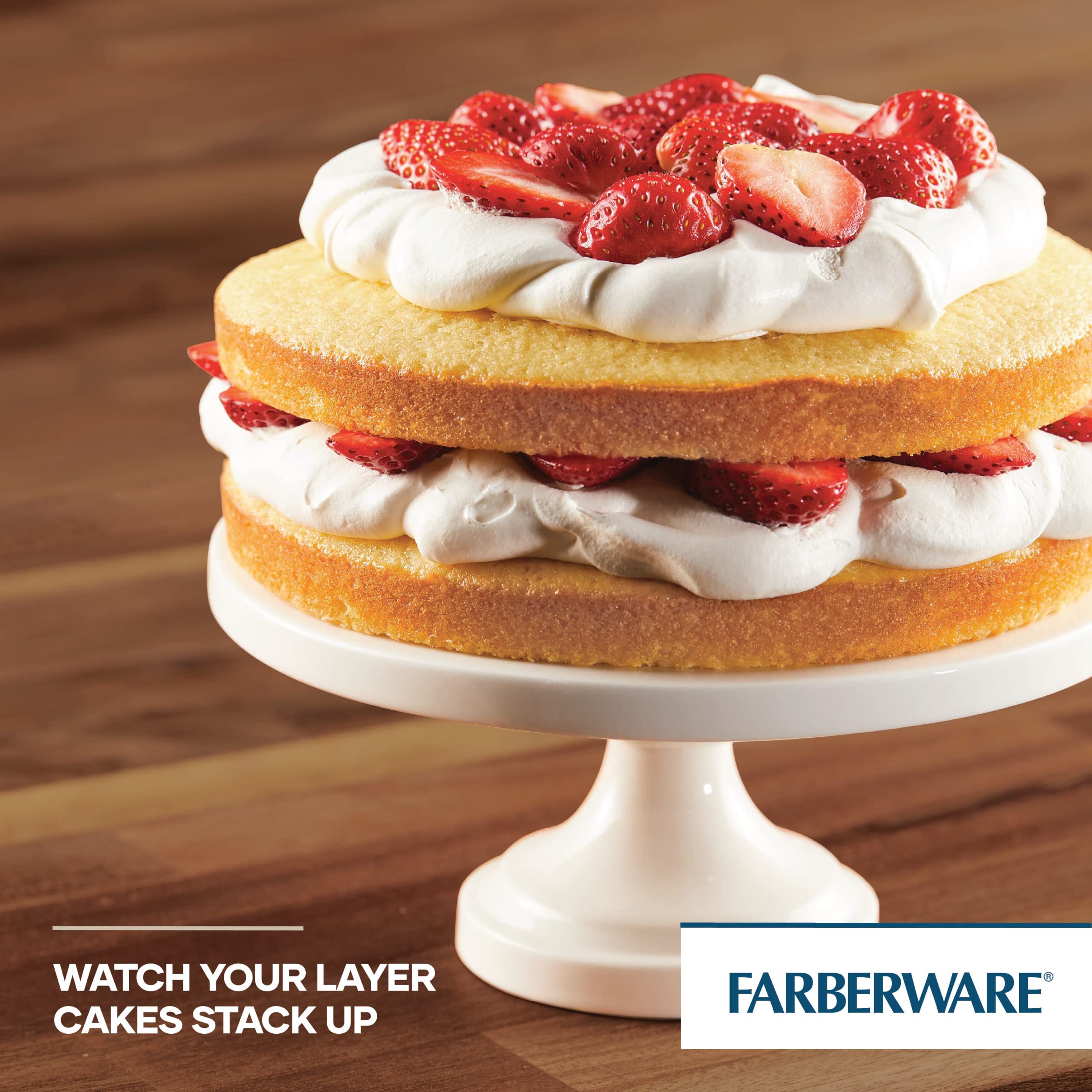 Farberware pan beside ruler to show 8-inch diameter for recipe planning