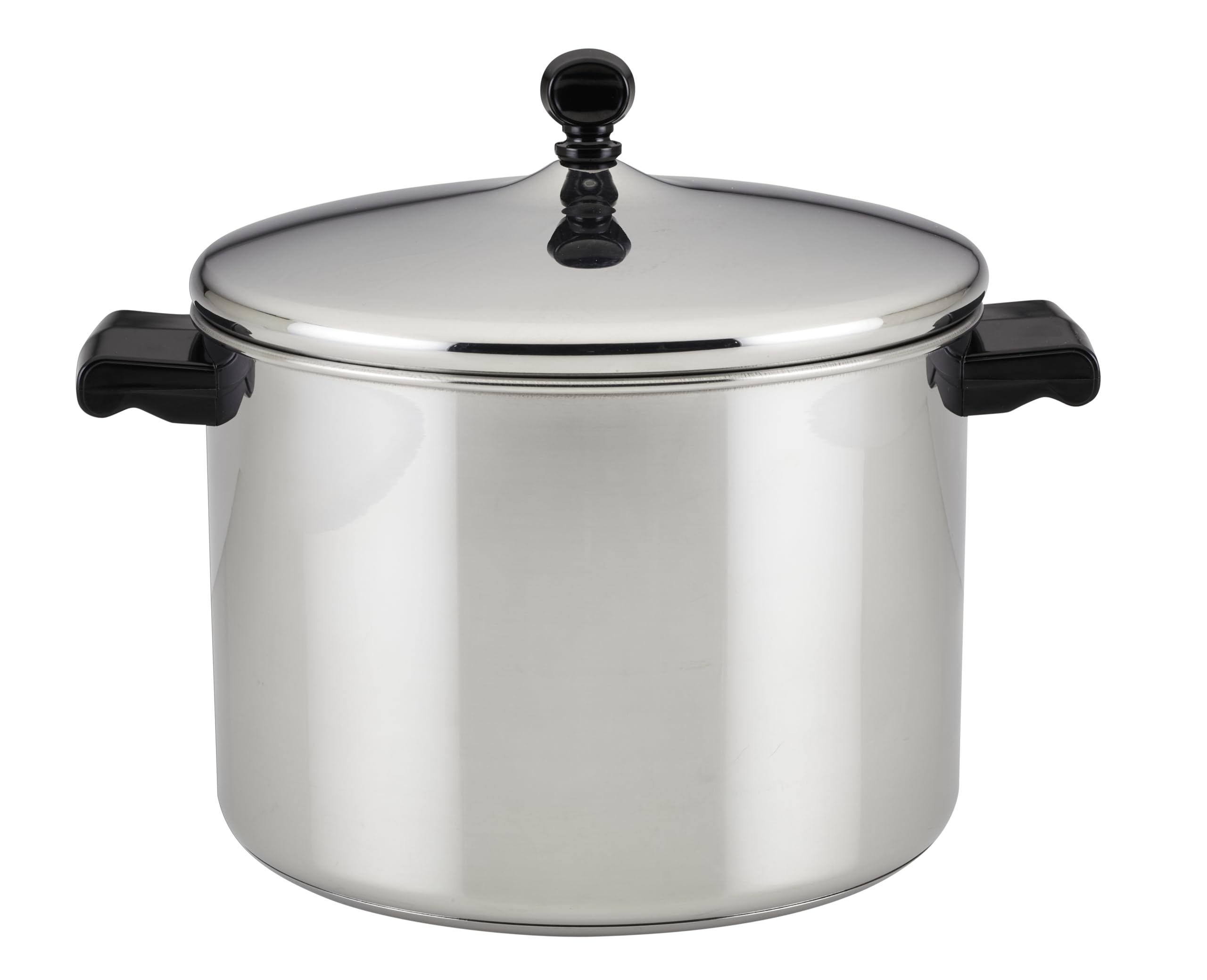 Farberware front view of 8-quart stock pot showing size and classic finish for large meals
