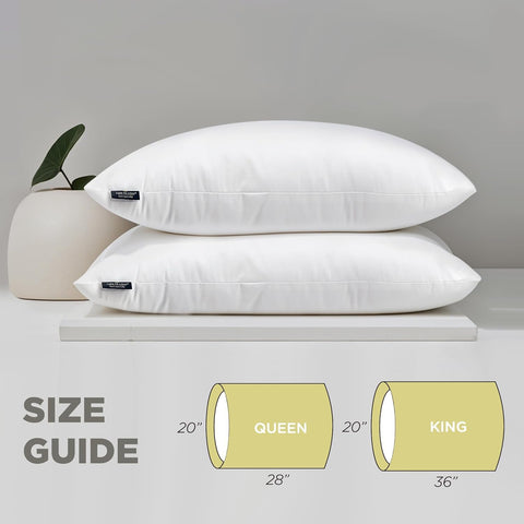 Farm To Home queen pillow styled on bed demonstrating plush support