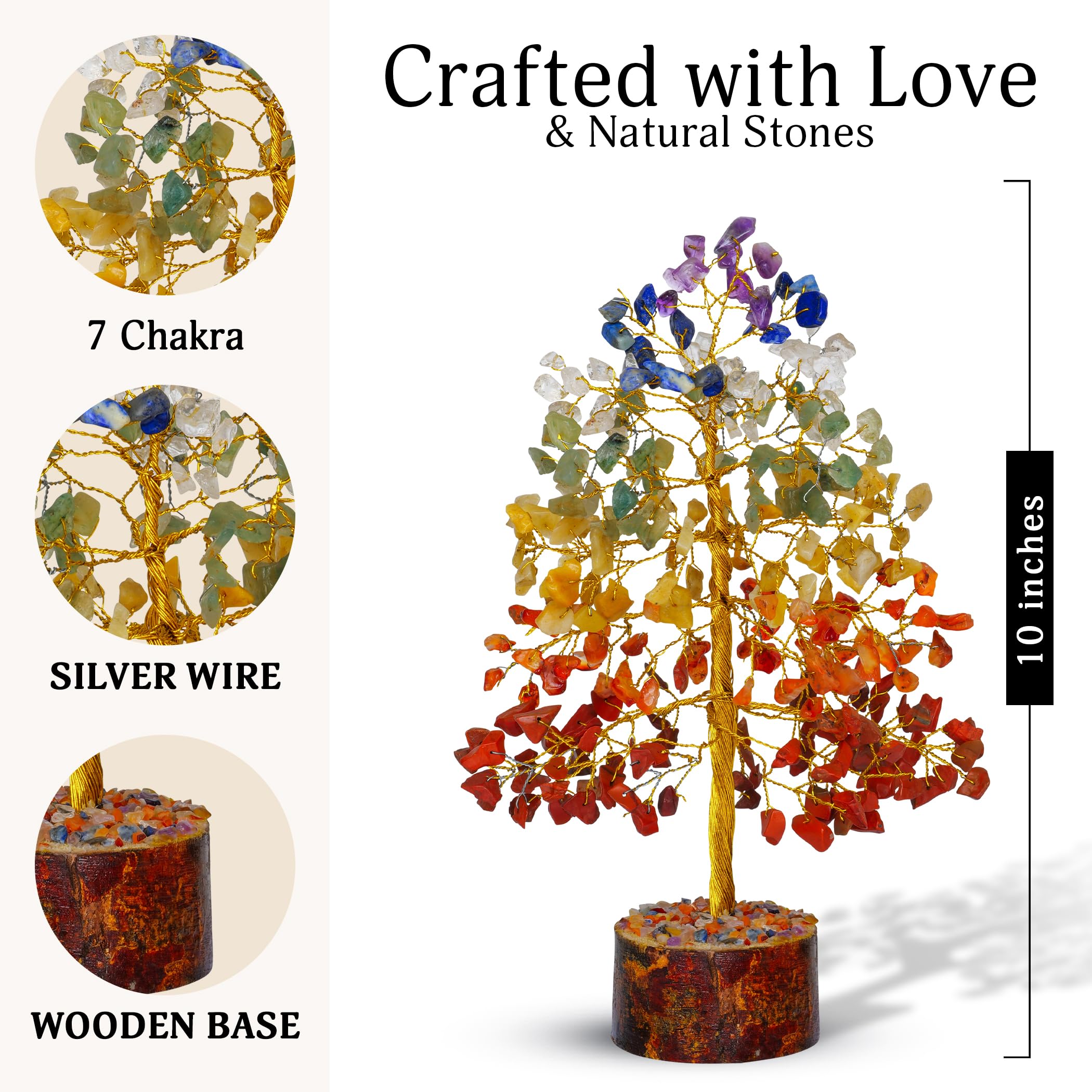 FASHIONZAADI close-up of gemstone beads highlighting craftsmanship and vivid chakra colours