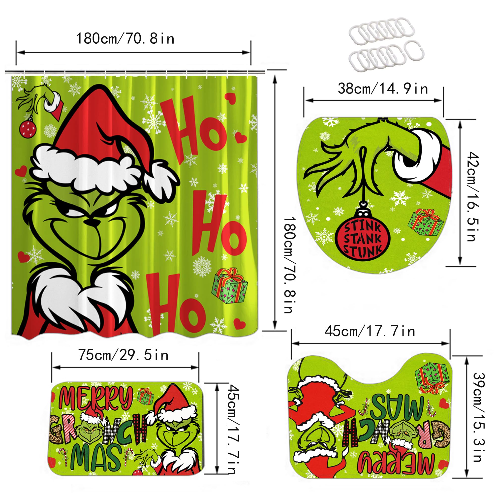 FASIBULEI close-up of Grinch print showing vibrant colors and clear holiday artwork