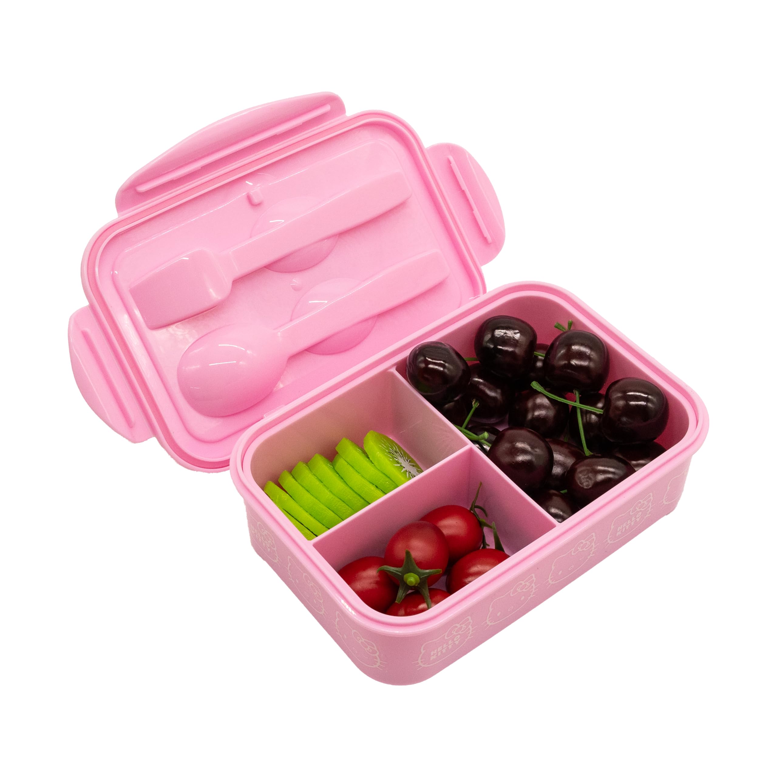 Fast Forward Hello Kitty close-up of three compartments keeping foods separate