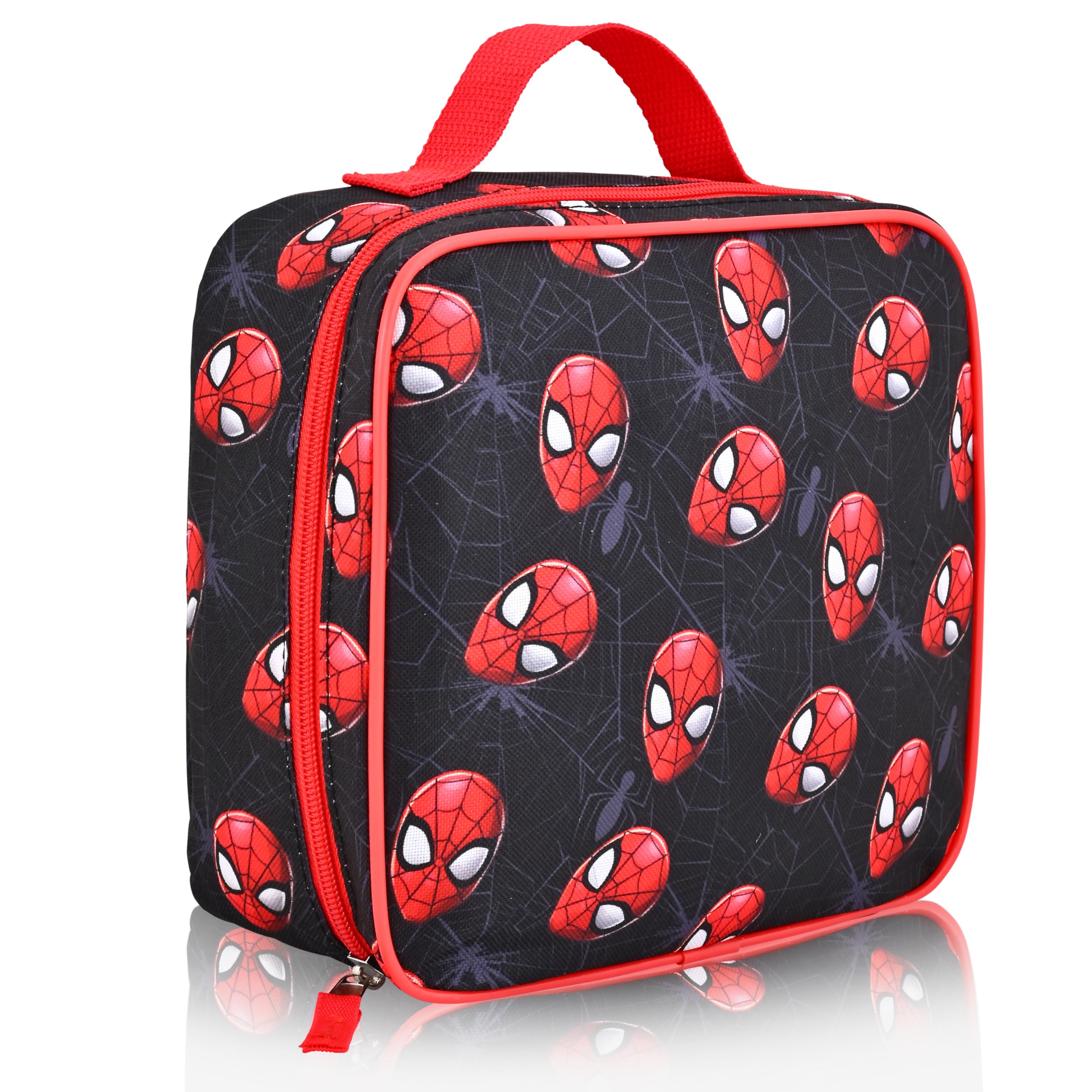 Fast Forward Spiderman insulation close-up displaying thermal lining to keep snacks fresh