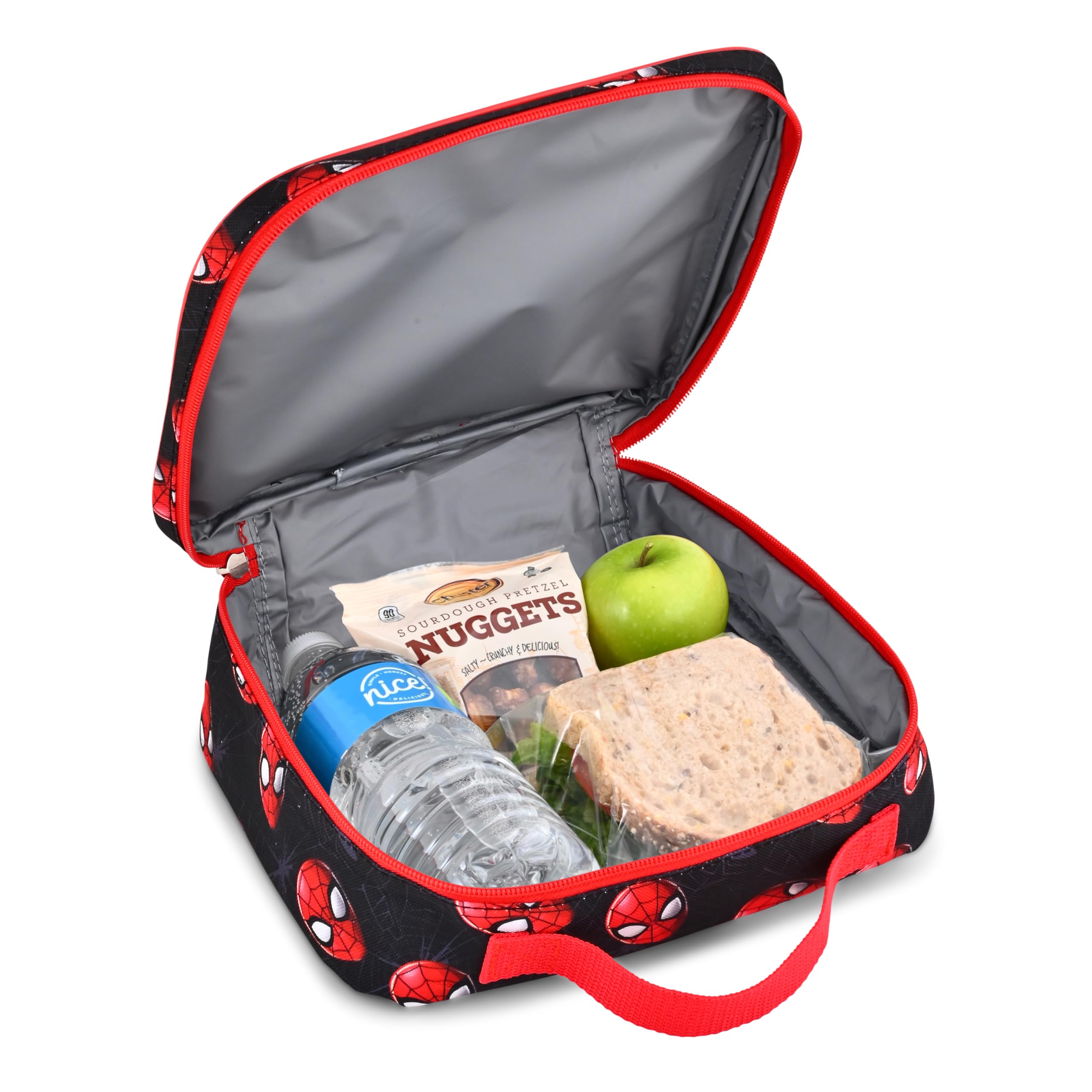 Fast Forward Spiderman interior compartments open showing organized pockets and easy packing