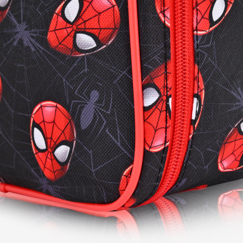 Fast Forward Spiderman in child's hand at school illustrating portability and kid-friendly design