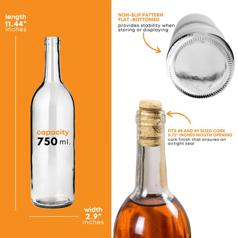 FastRack side profile of a filled 750ml bottle showing elegant clarity