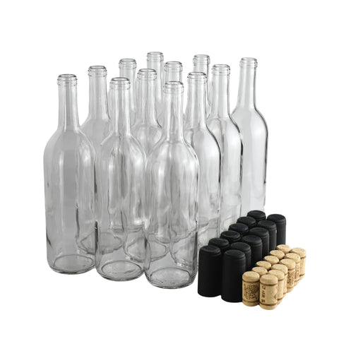 FastRack front view of 12-pack clear Bordeaux bottles showing neat presentation