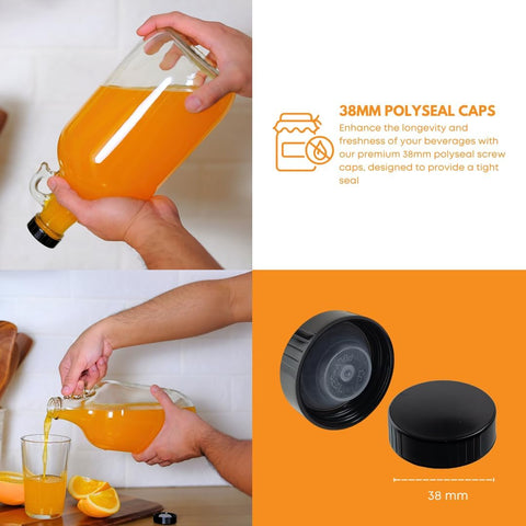 FastRack clear glass jug showing easy visual monitoring of liquid levels