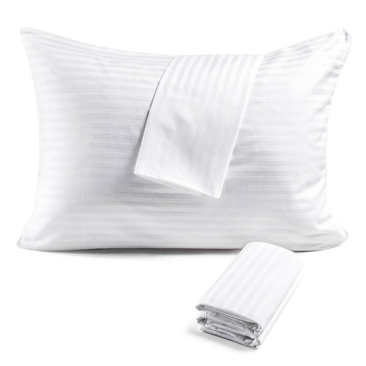 FAUNNA front view of king pillow protector pack showing neat white finish and value