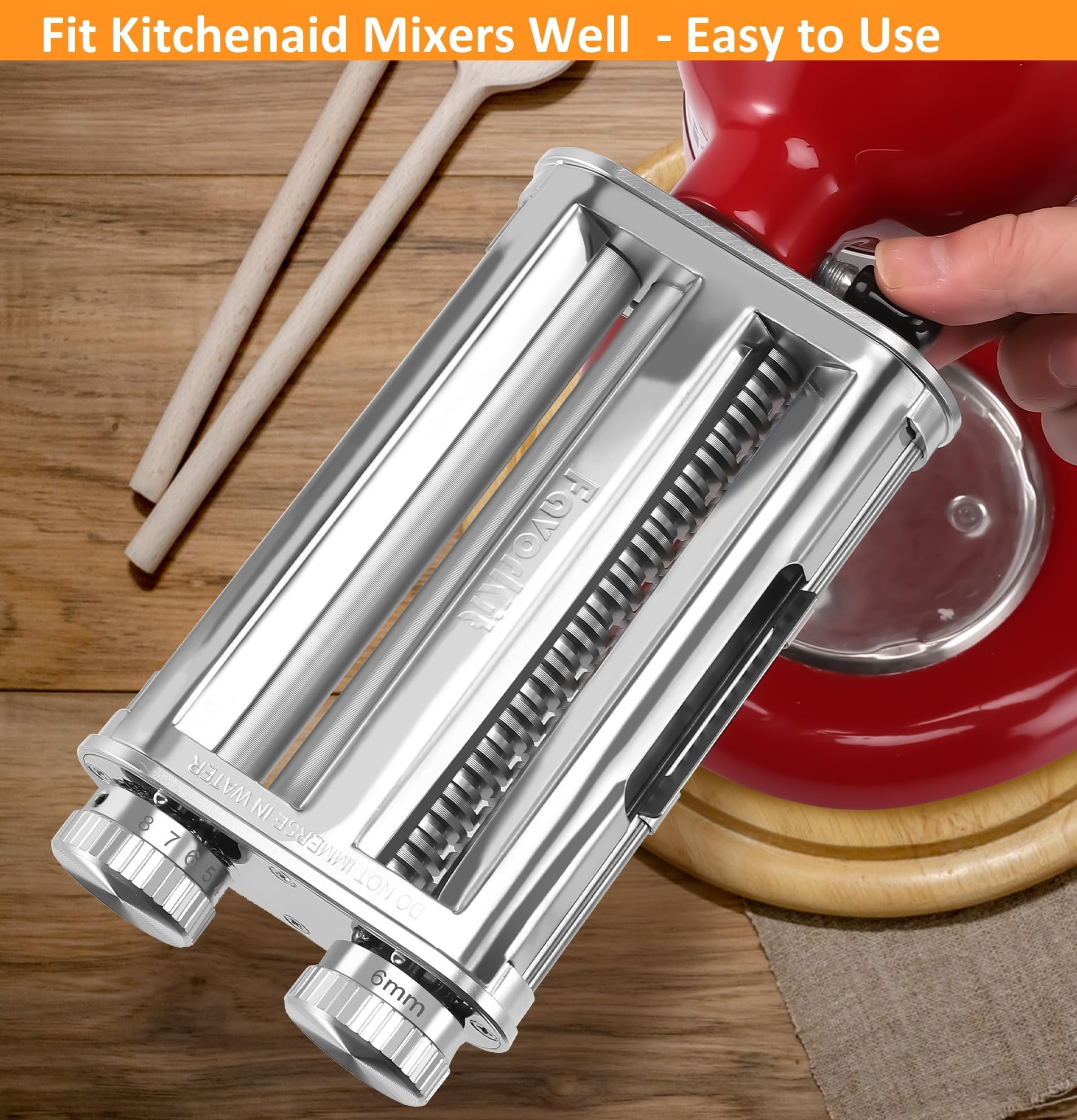 FavorKit size comparison with hand, compact footprint fits home kitchen storage