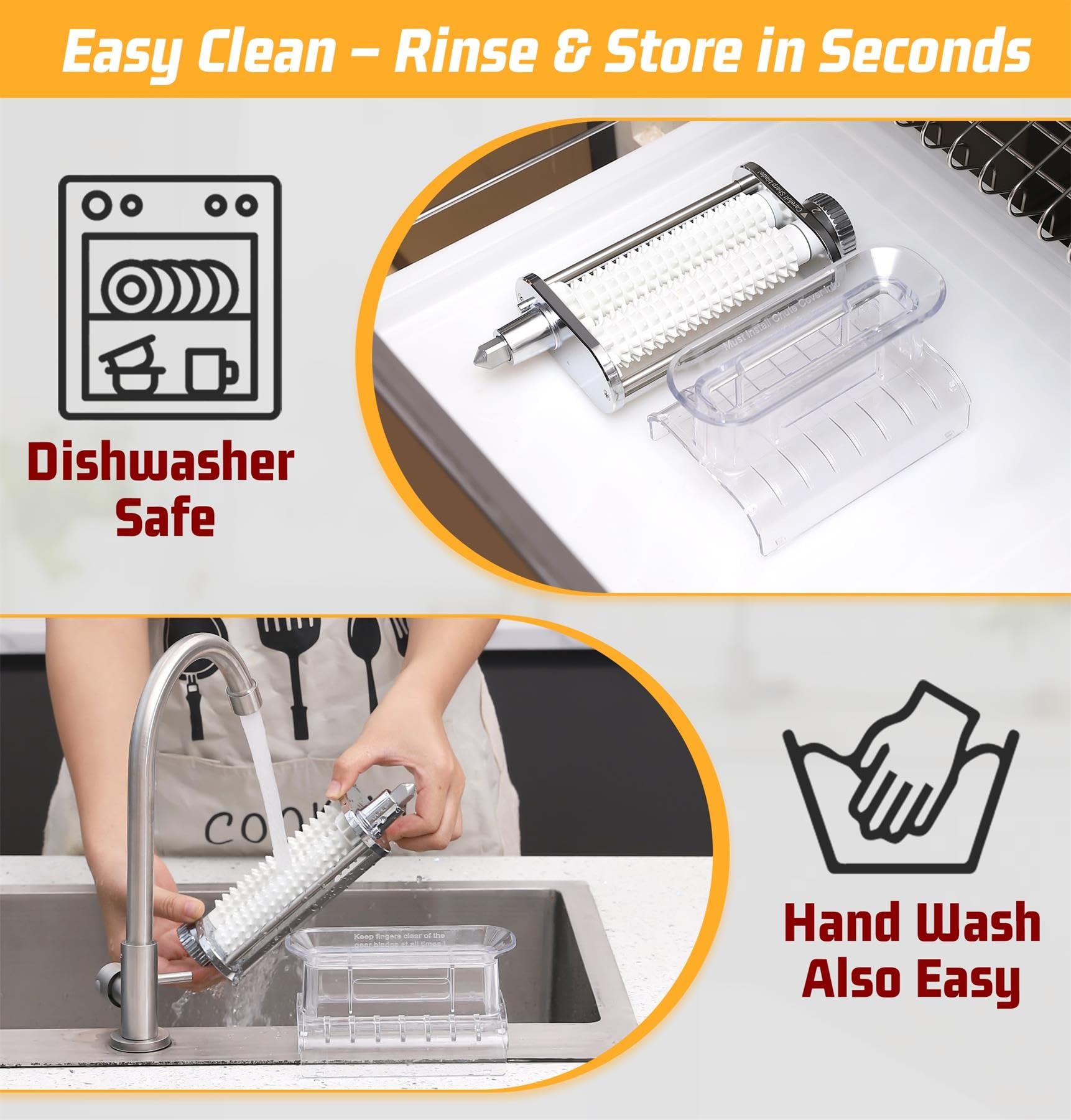 FavorKit stored compact vertical showing space-saving dishwasher-safe convenience