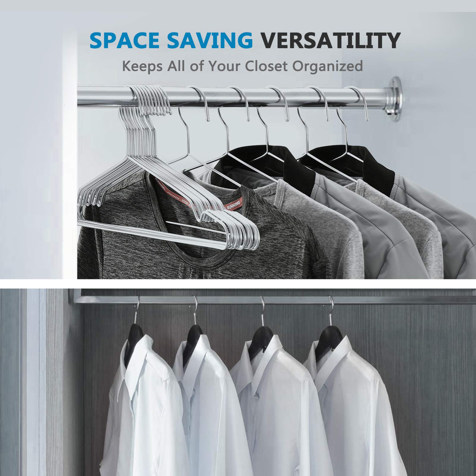 Fayleeko hanger next to shirt showing 17.7-inch size for proper fit