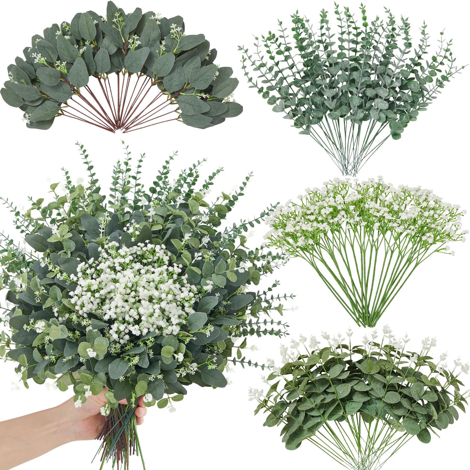 Faylifeway front packaging showing full 120-piece greenery set for easy styling