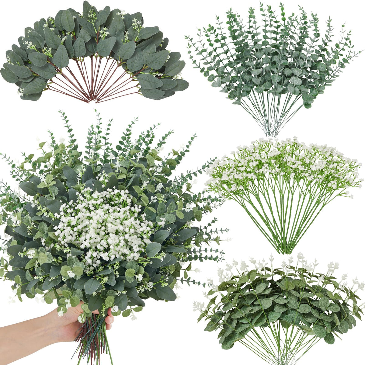 Faylifeway front packaging showing full 120-piece greenery set for easy styling