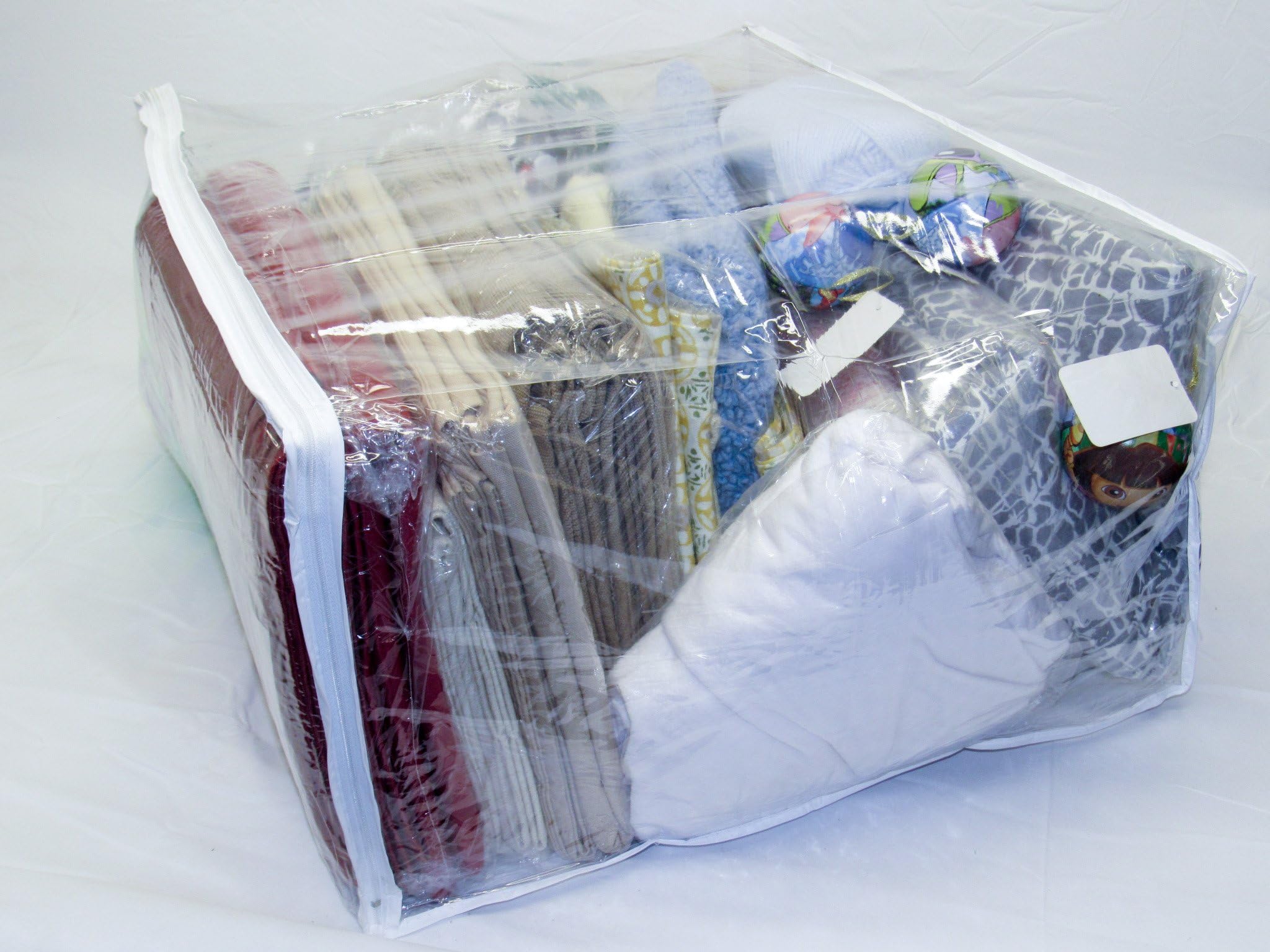 FBA bag in use stacked in closet showing space-saving organization benefit