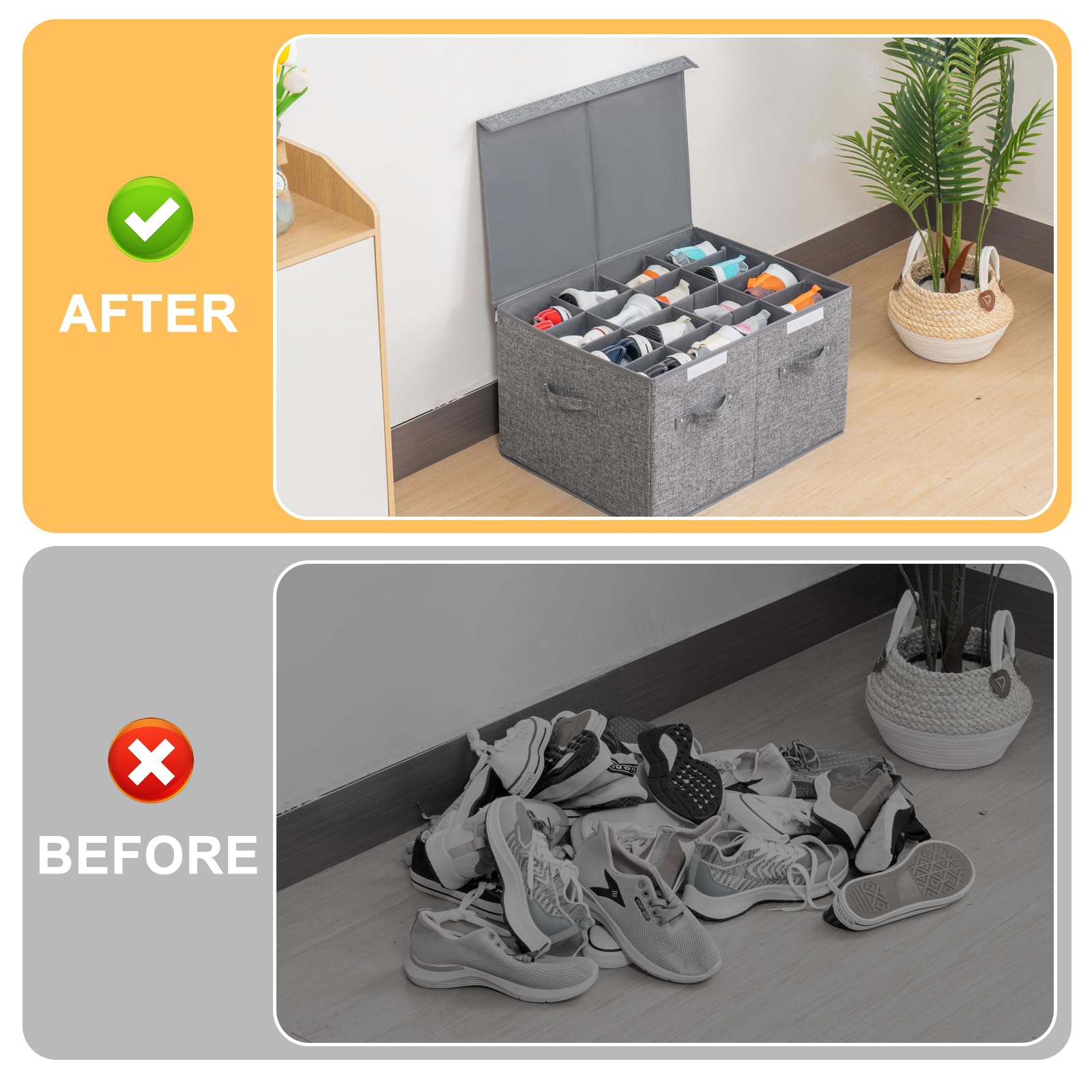 FBBABB folded flat underbed storage to save closet space