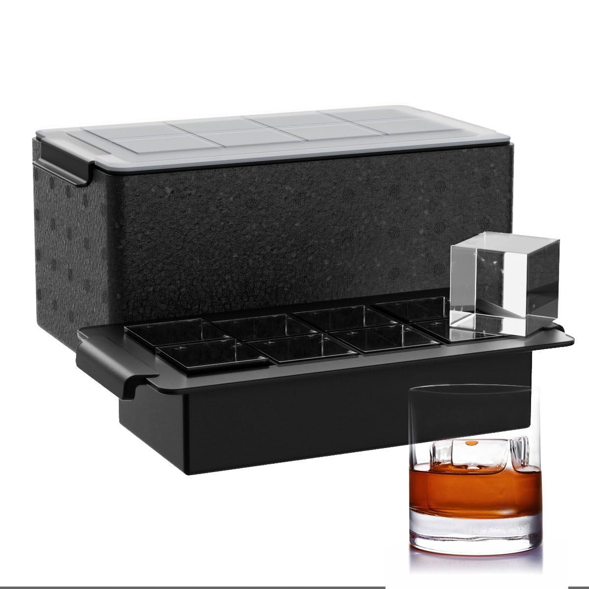 FDDBI front packaging of clear ice tray showing kit benefits and parts