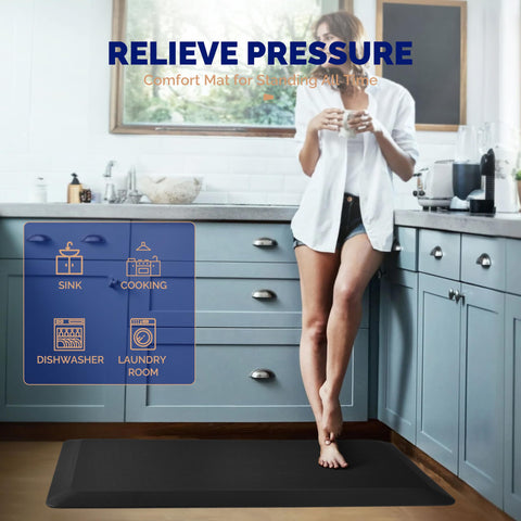 FEATOL mat placed by a kitchen sink providing lasting standing comfort