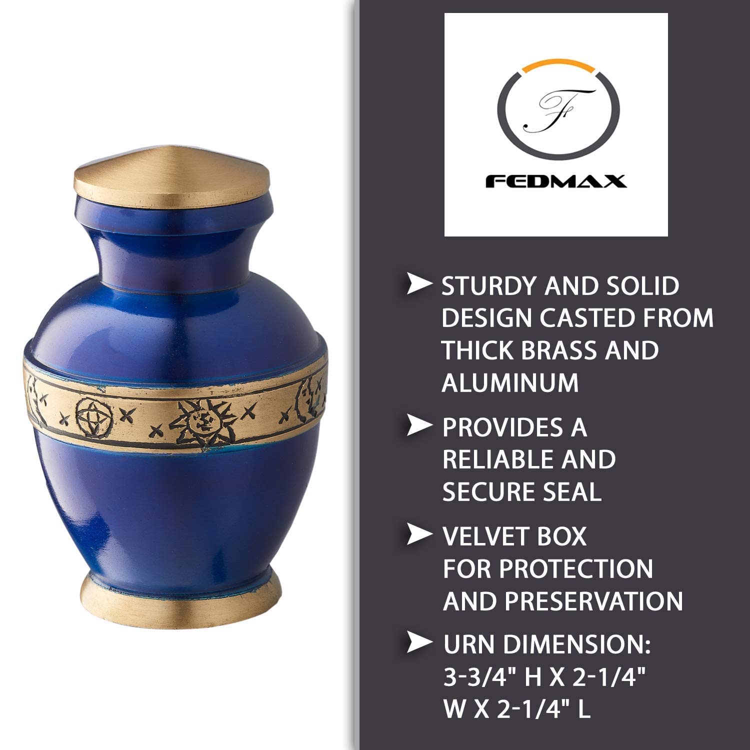 Fedmax close-up of urn finish showing smooth texture and lasting appearance