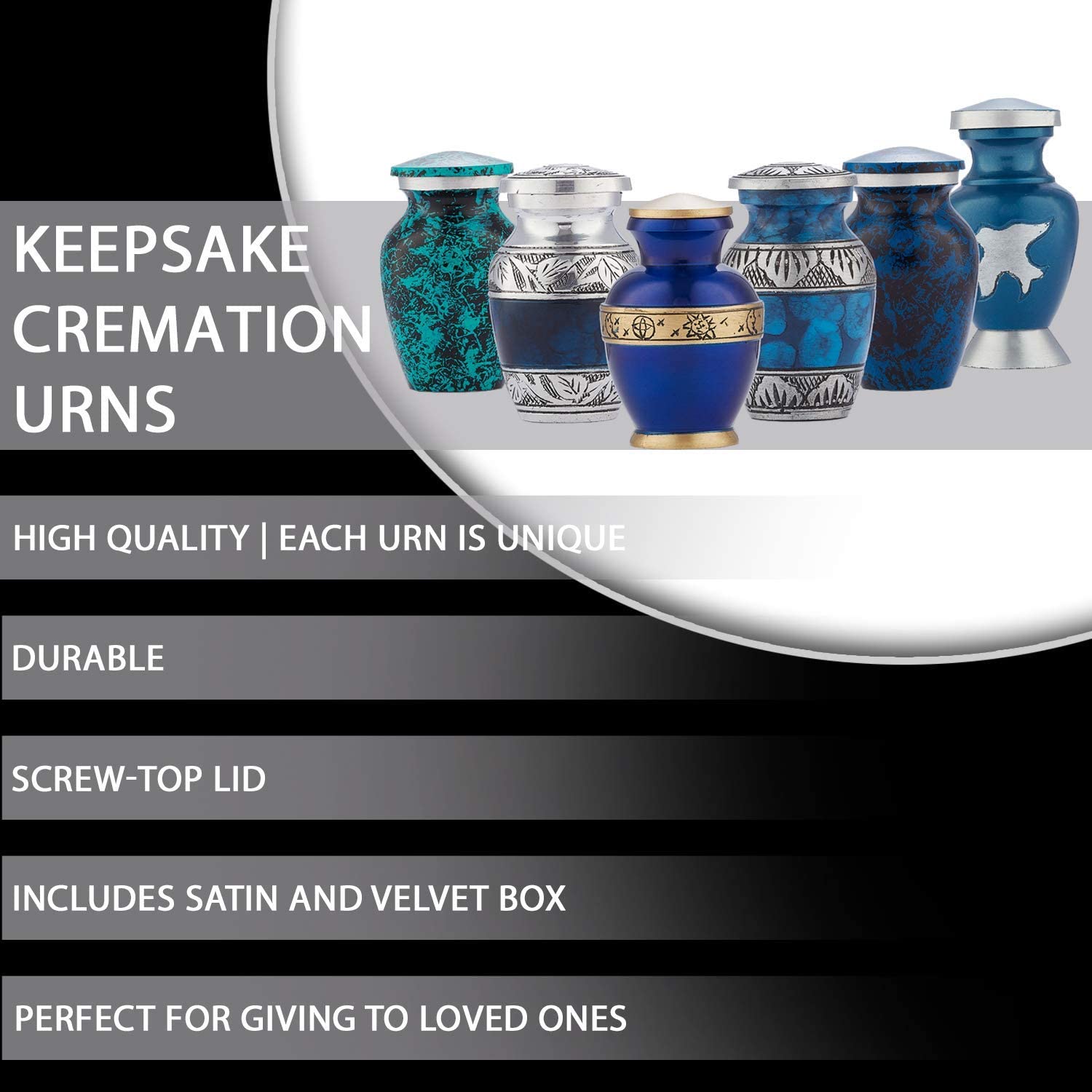 Fedmax velvet box open with urns inside offering protective presentation