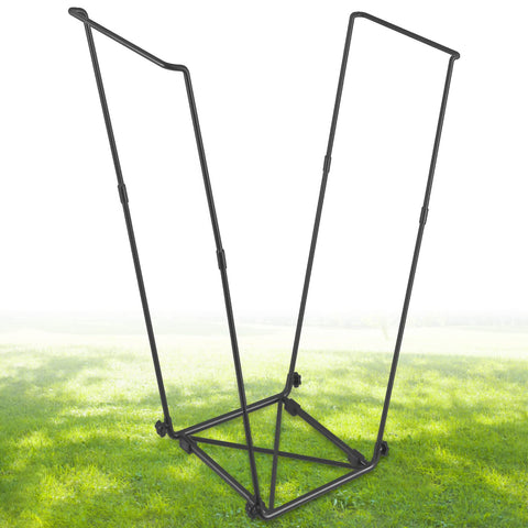 FEED GARDEN front view of metal bag holder showing full frame and open bag support benefit