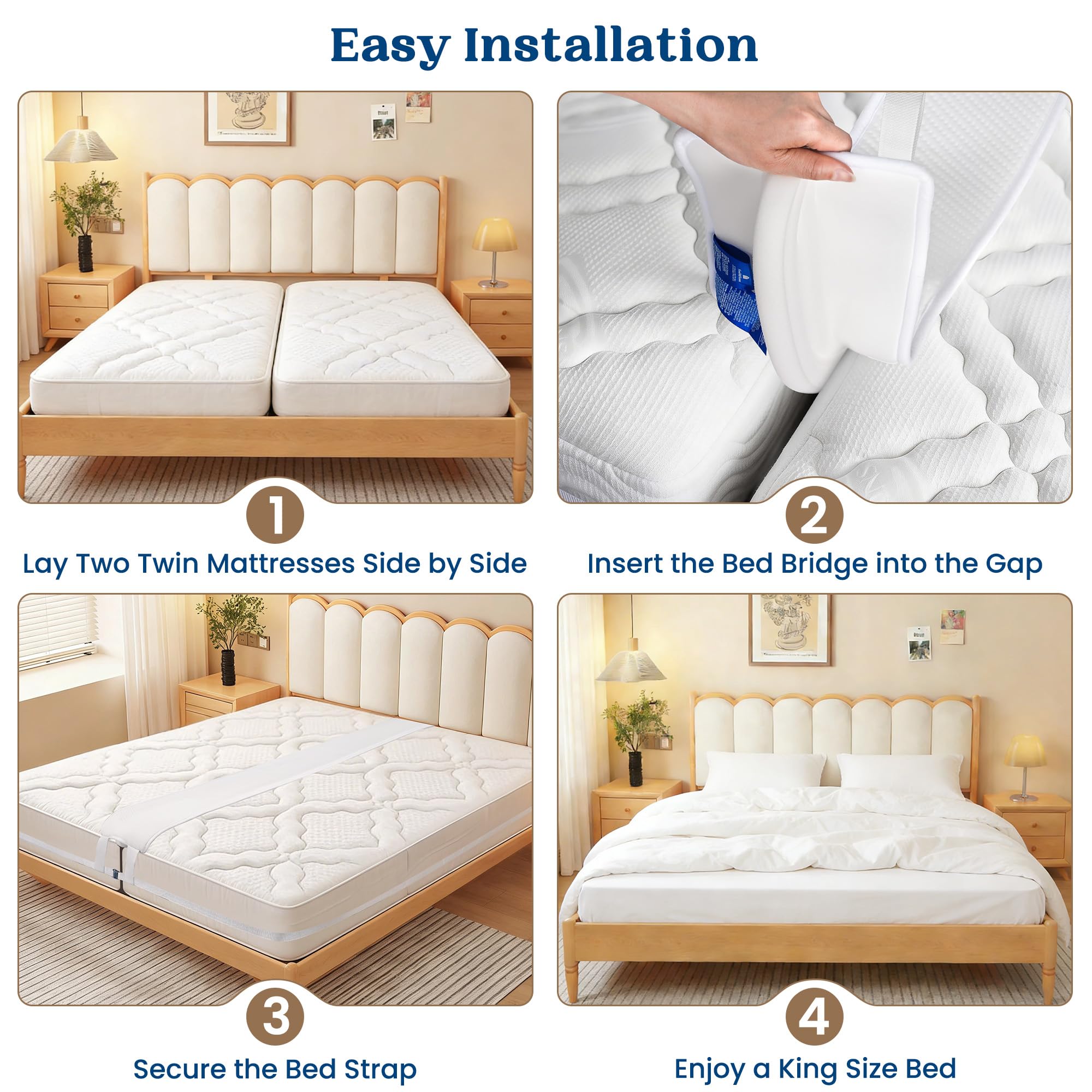 FeelAtHome hotel guestroom setup converting twins to comfortable king bed