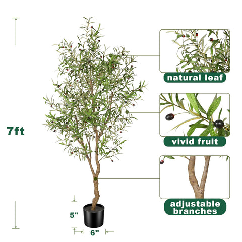 FEELEAD detailed branch with faux olives for authentic look