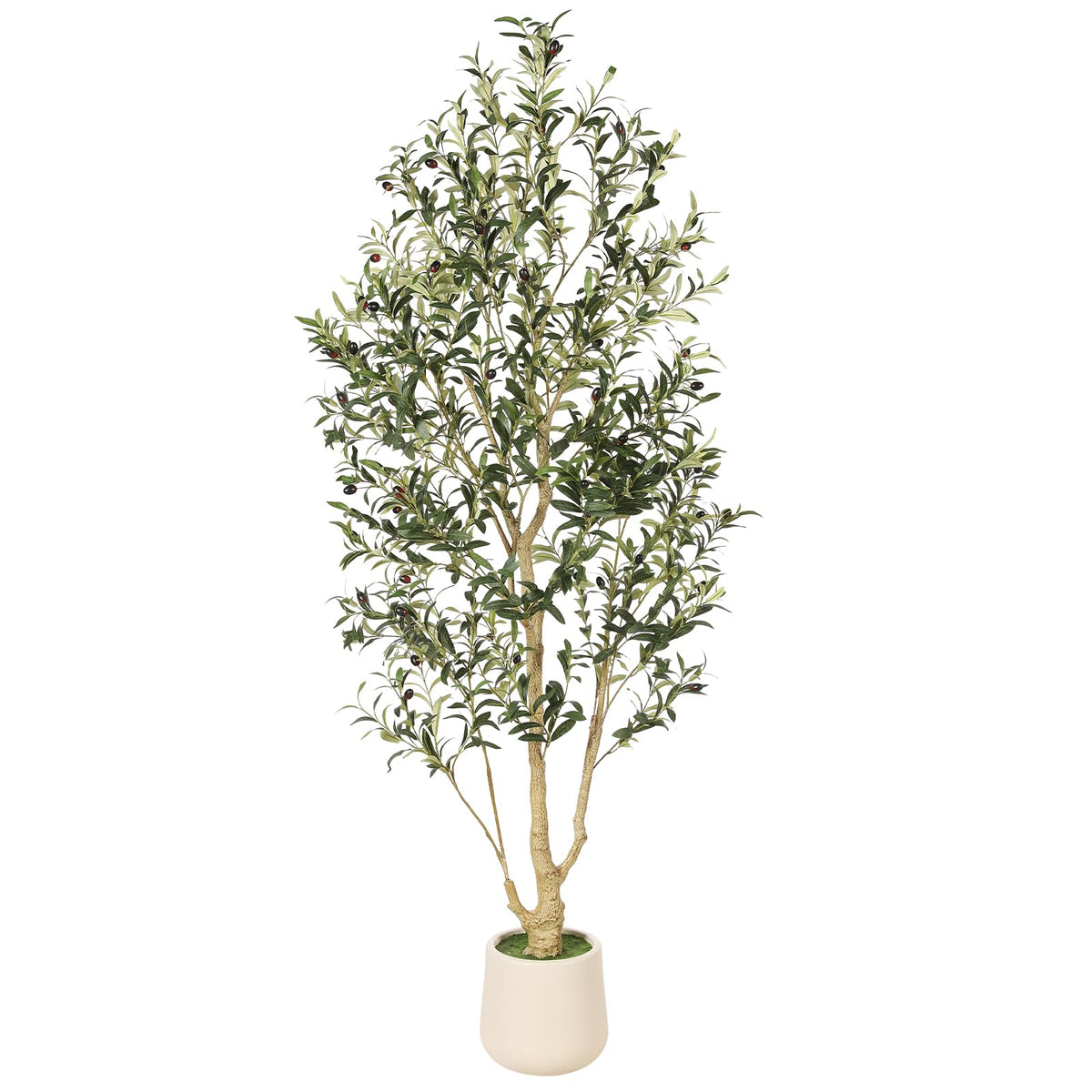 FEELEAD front view of 6ft olive tree showing full realistic foliage and height benefit