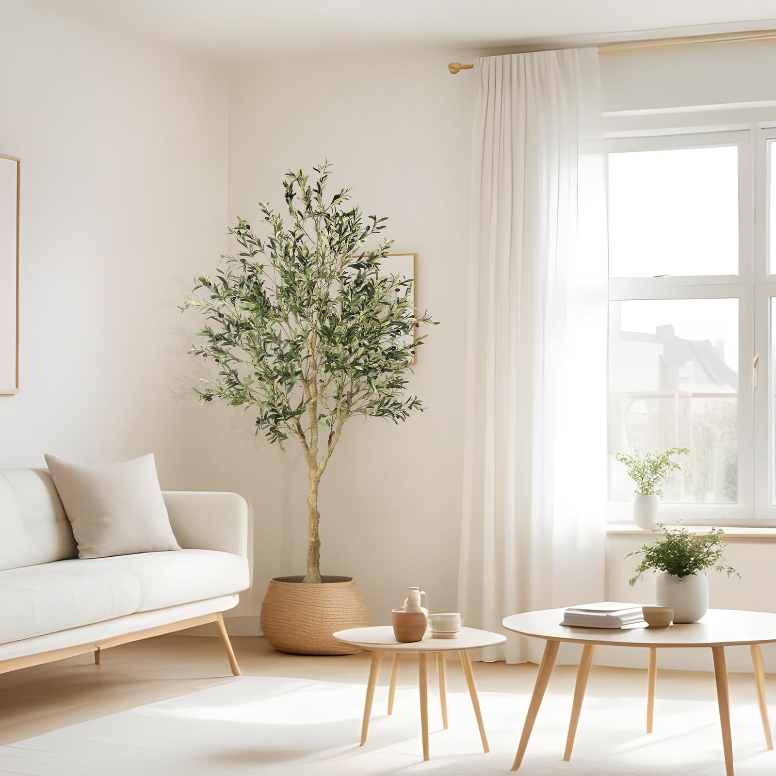 FEELEAD height comparison next to furniture showing true 7ft scale