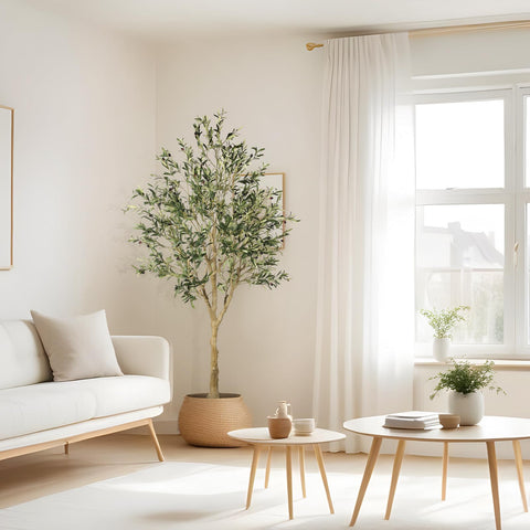 FEELEAD height comparison next to furniture showing true 7ft scale