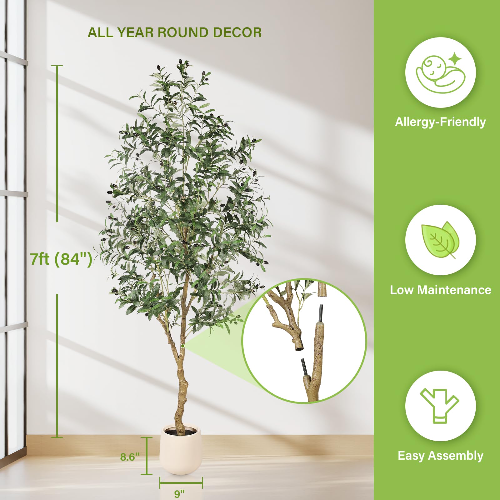 FEELEAD modern 9-inch planter detail enhancing contemporary room styling