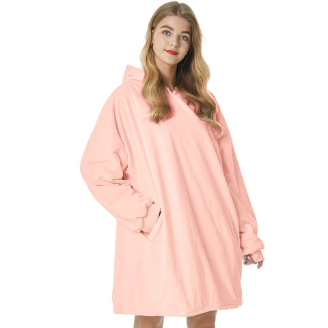 Felicigeely front view hoodie blanket shows oversized comfort and warmth