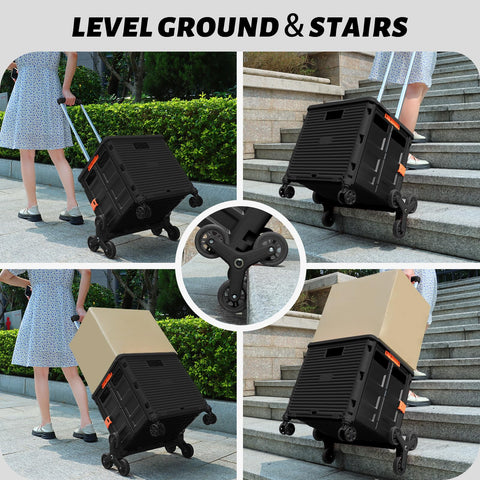 FELICON close-up of stair-climber wheels showing smooth step performance