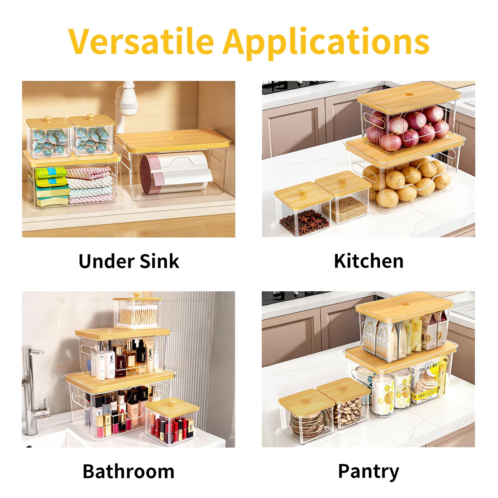 FELIZHOUSE dispensers on pantry shelf creating tidy, accessible storage