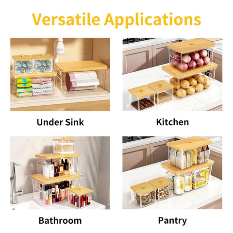 FELIZHOUSE dispensers on pantry shelf creating tidy, accessible storage