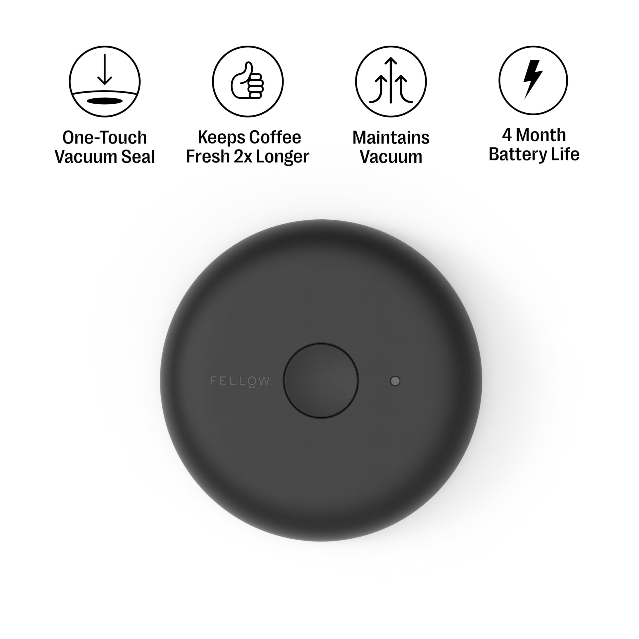 Fellow Atmos lid detail highlighting twist-to-vacuum mechanism and reliable sealing