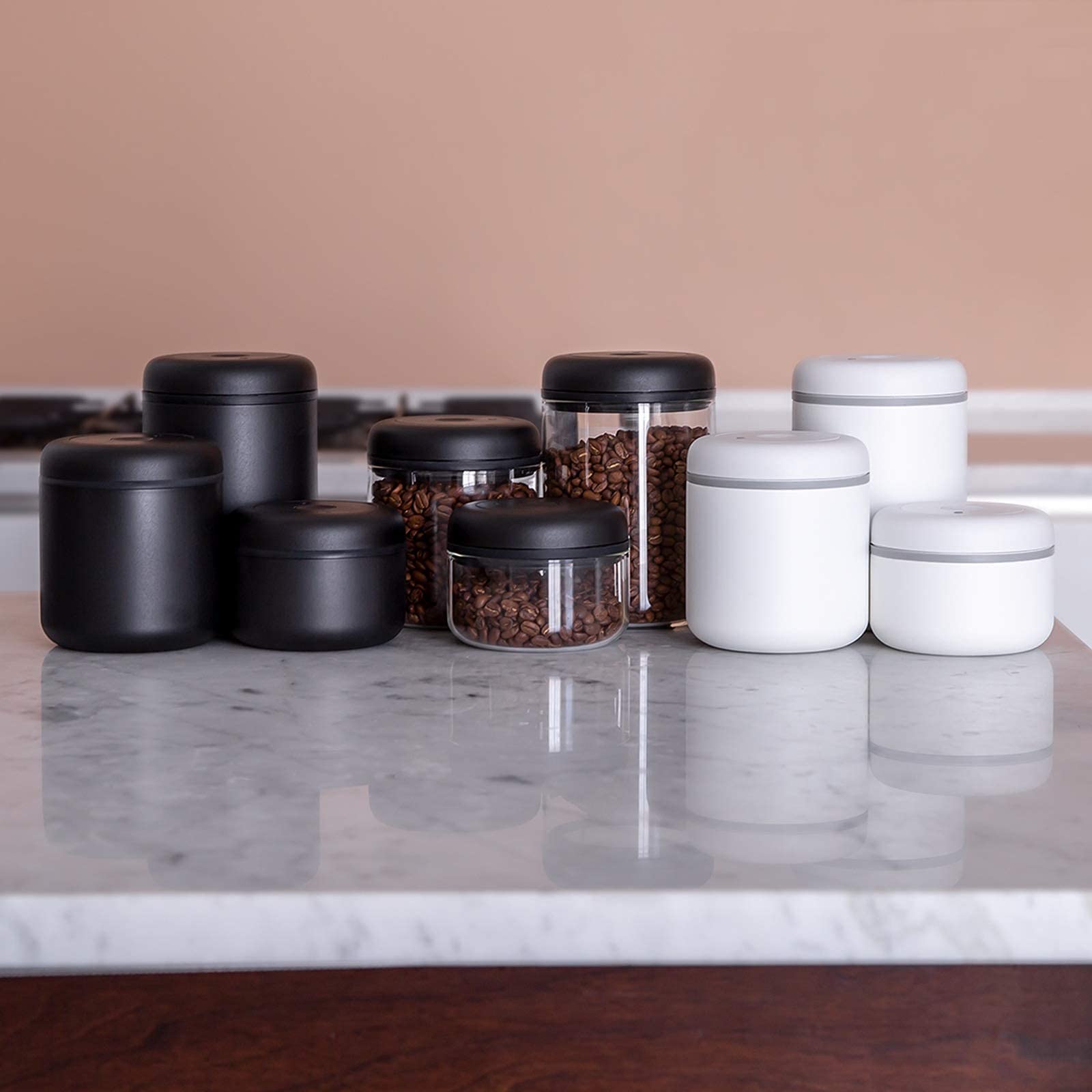 Fellow Atmos paired with other sizes showing organized pantry storage