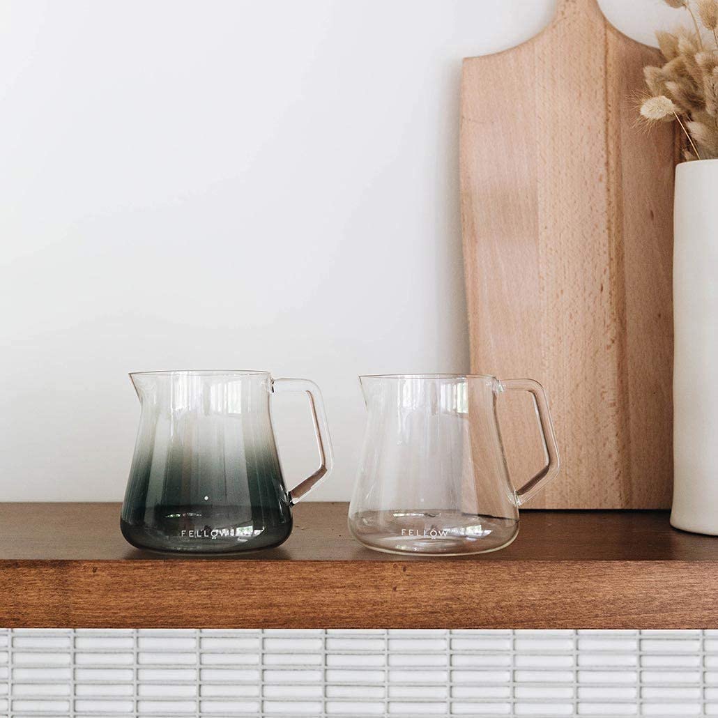 Fellow thick borosilicate glass closeup showing durable heat-resistant build