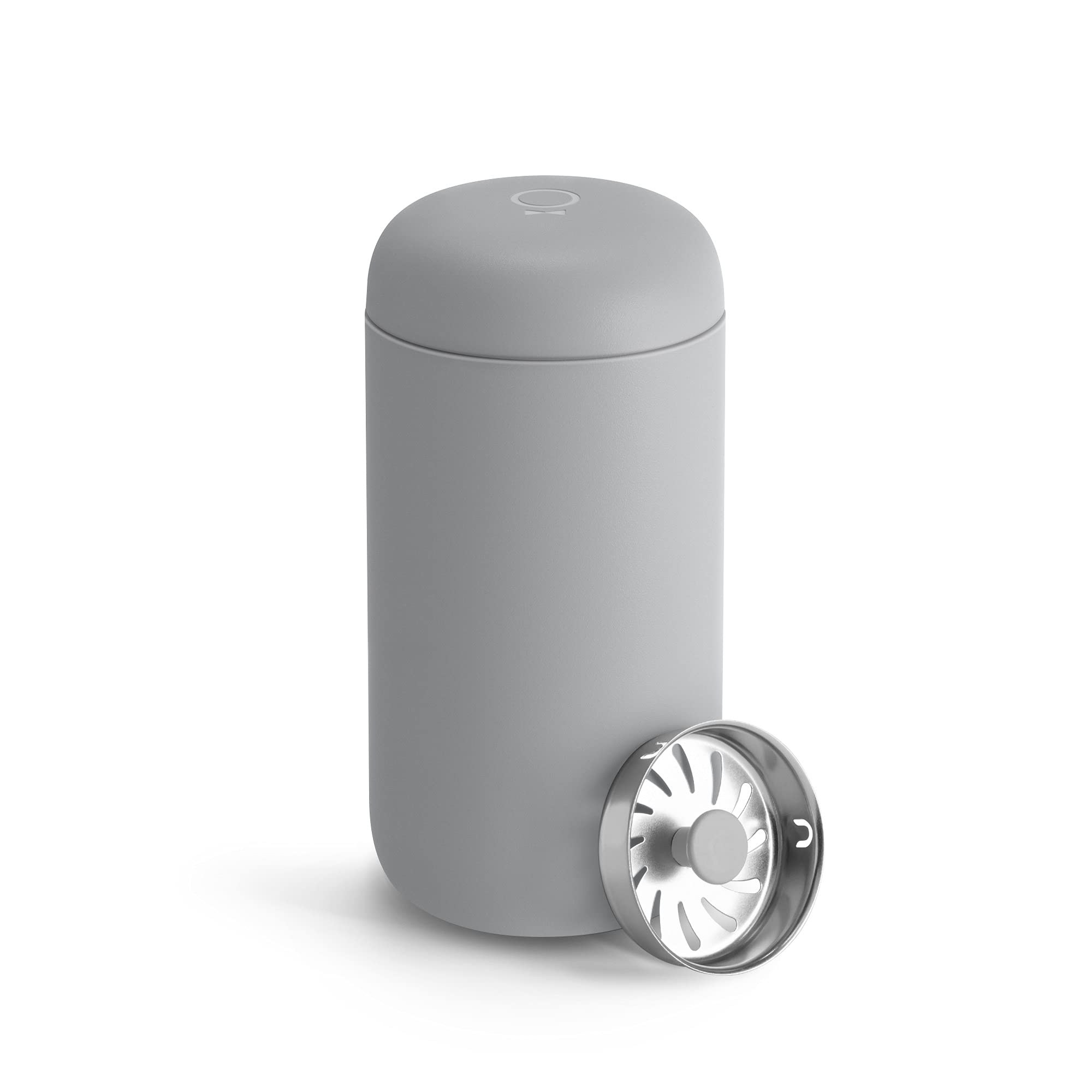 Fellow Carter Move front view showing sleek stainless-steel design and portability