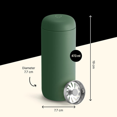 Fellow Carter Move leak-proof lid detail with twist lock preventing spills