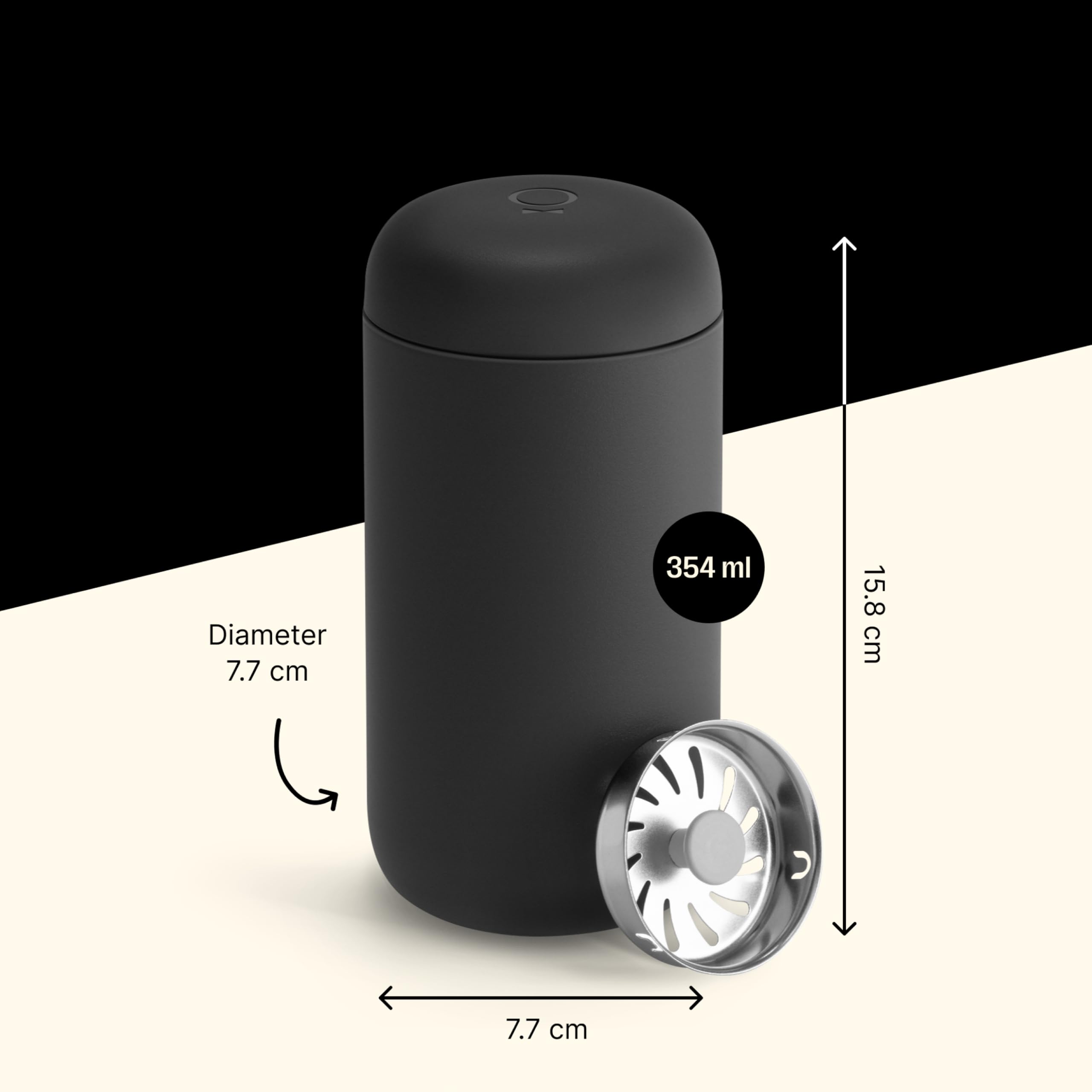 Fellow Carter Move twist-lock lid detail demonstrating leak-resistant closure