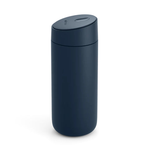 Fellow Carter Slide front view in stone blue showing sleek travel mug design and portability