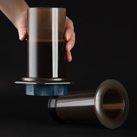 Fellow Prismo ejecting coffee puck for quick mess-free cleanup