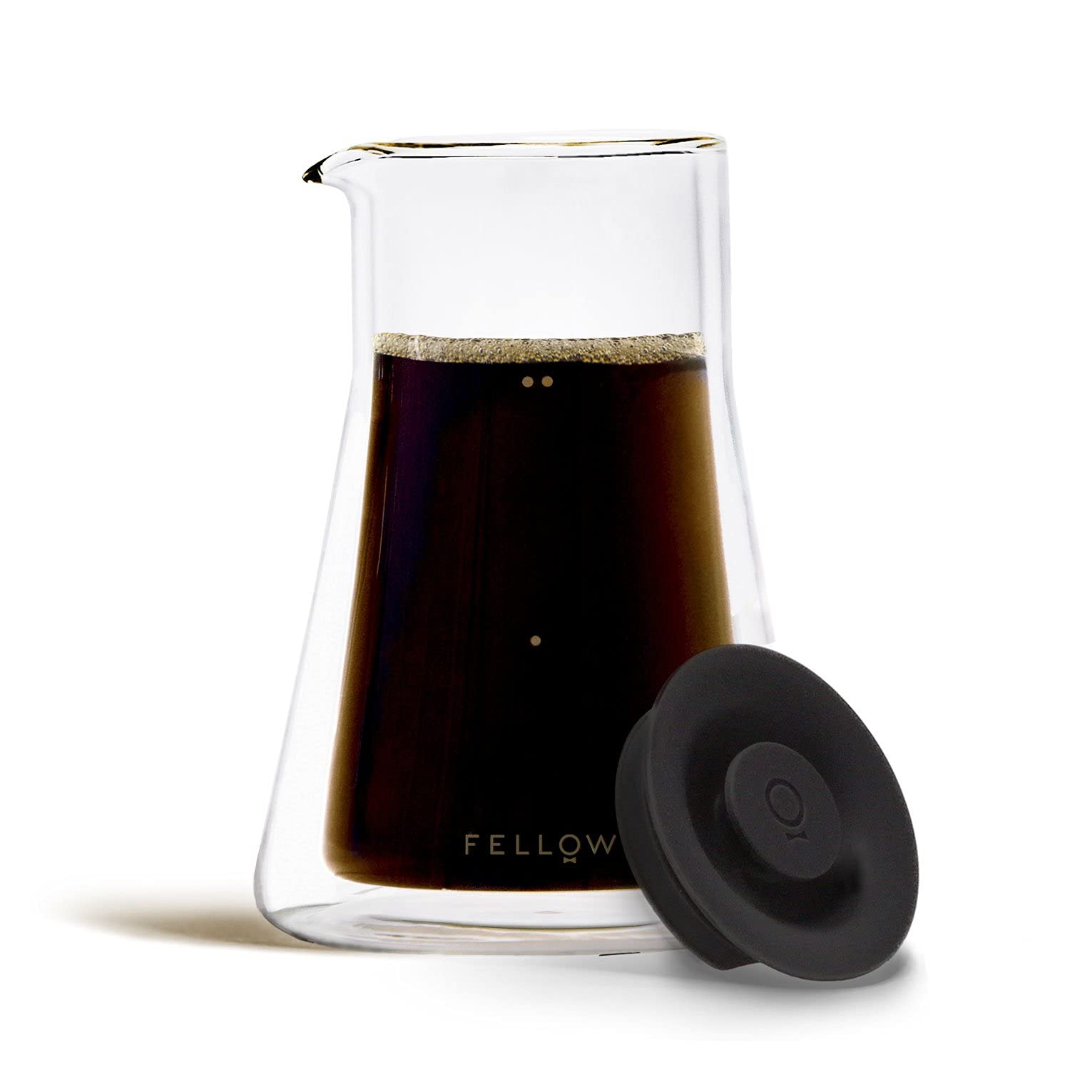 Fellow Stagg next to cup for size comparison showing 1–2 serving capacity