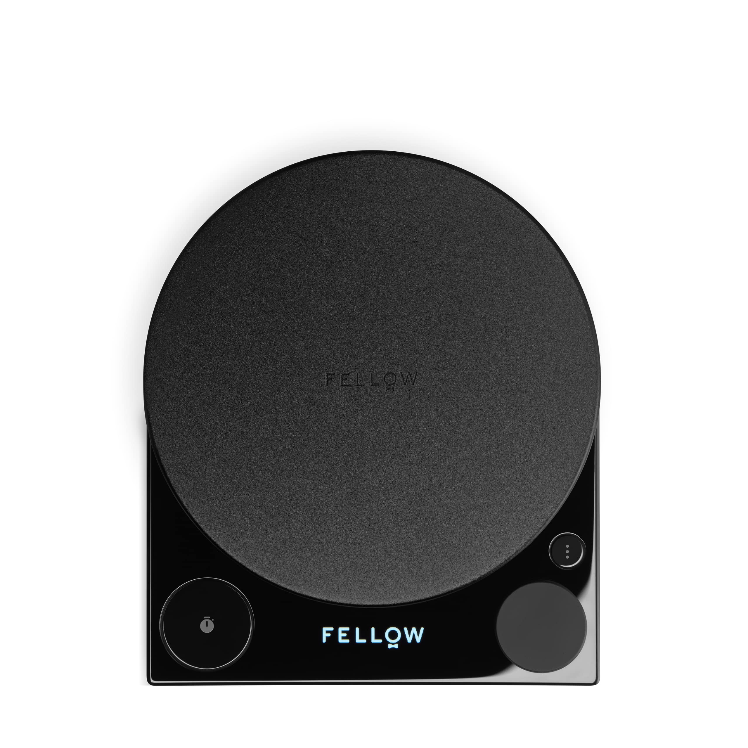 Fellow Tally Pro front view showing sleek glass top and display, precise brewing benefit