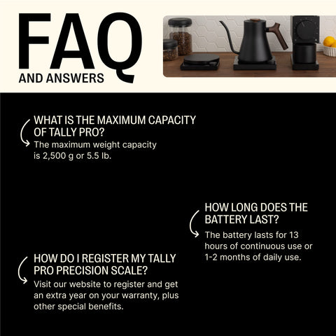Fellow Tally Pro removable weigh pan detail for easy cleaning and hygienic brewing benefit