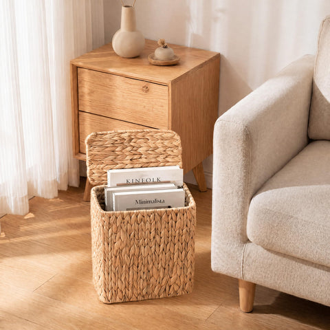 Felthrith wicker used as storage basket for magazines and toys
