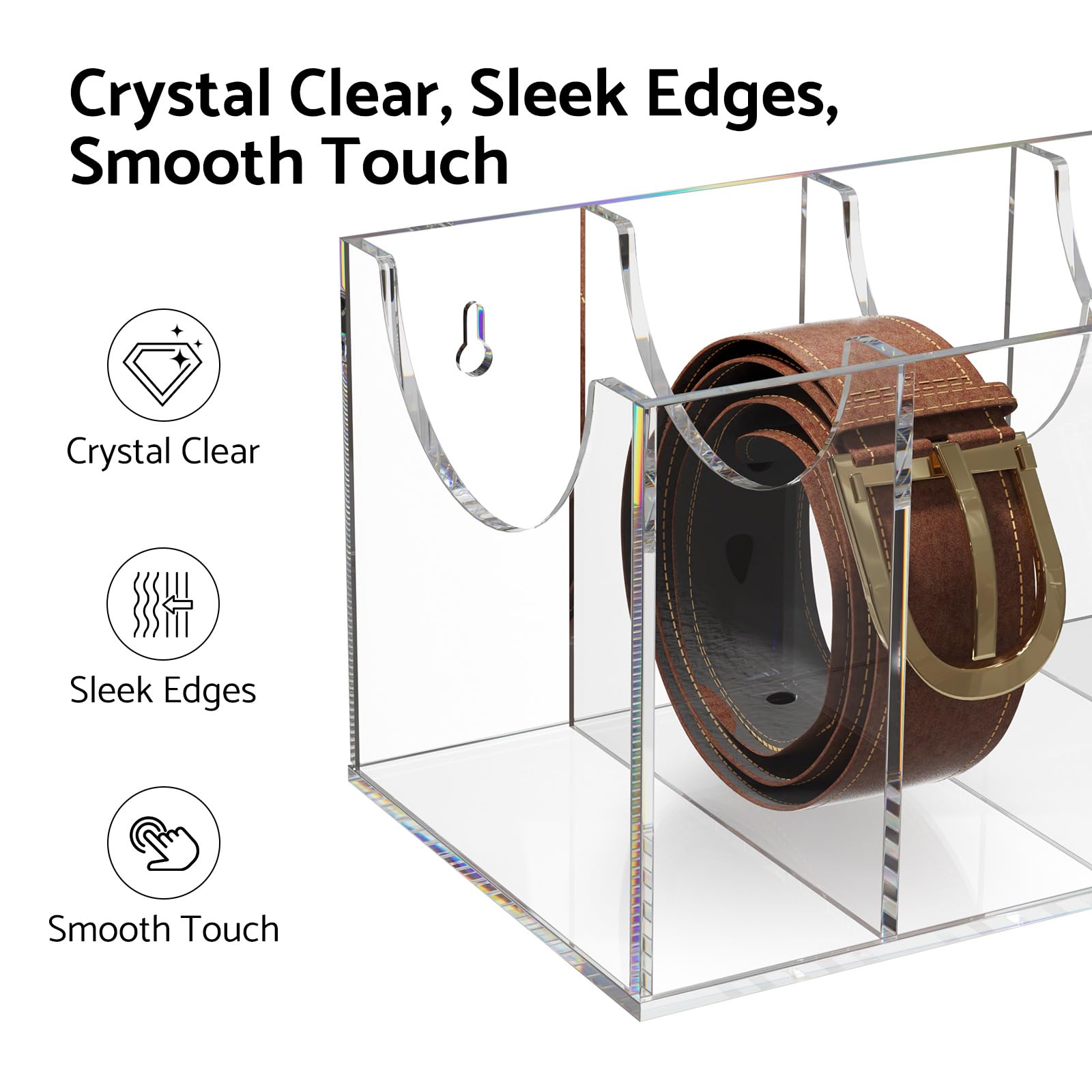 FEMELI belt with large buckle protruding demonstrates safe storage