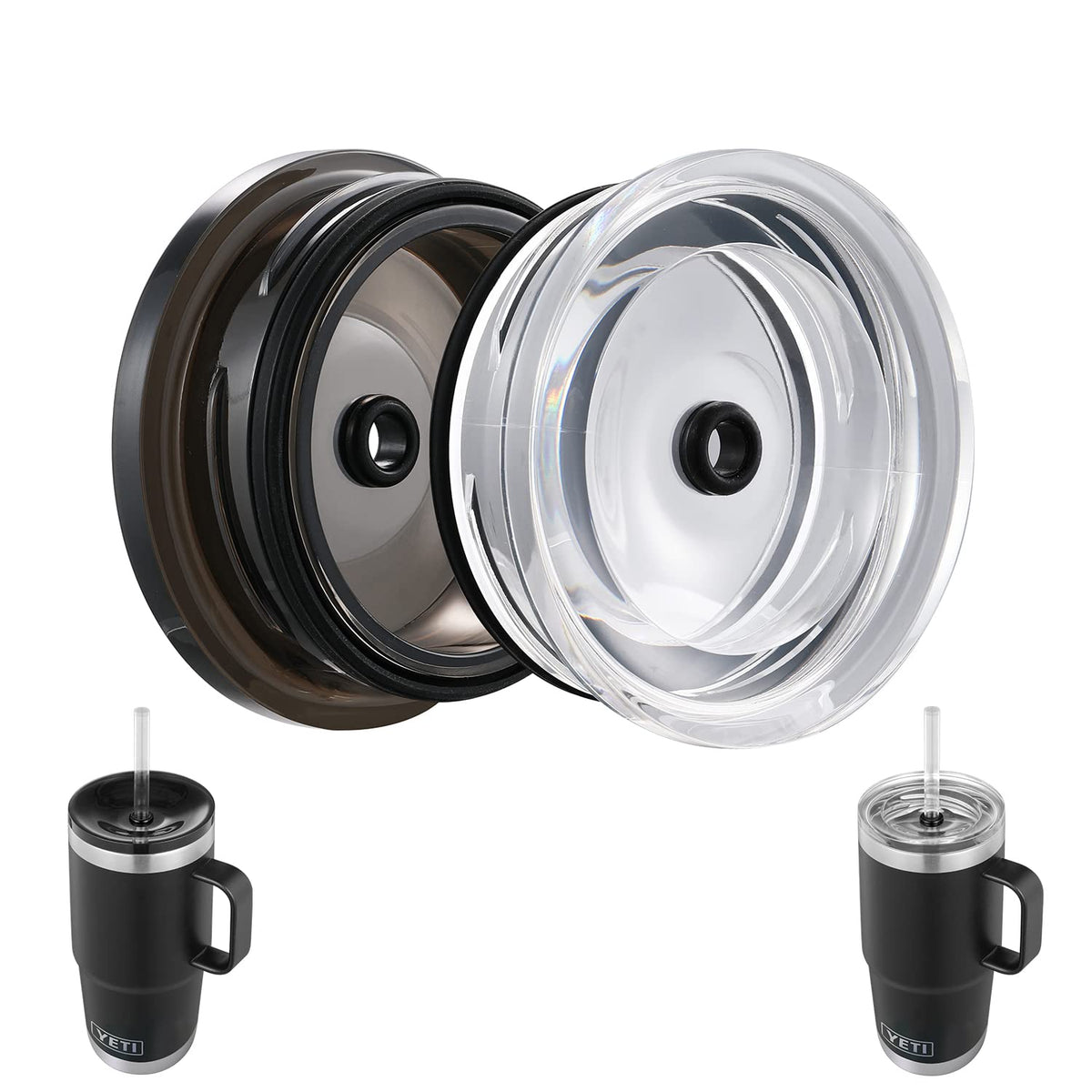 FEN1X front view of both black and clear screw-on lids showing fit and convenience