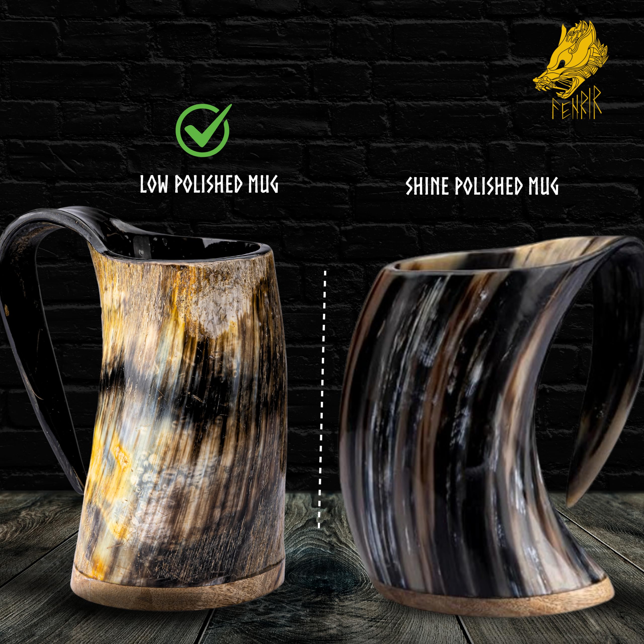 FENRIR premium storage bag with horn mug set ready for gifting and storage